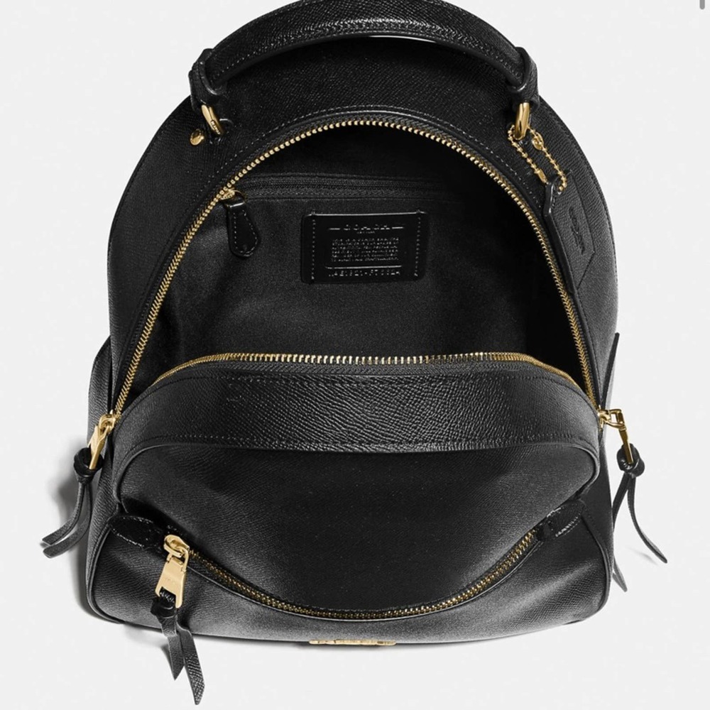 NWT Coach Jordyn Backpack/Black/ Crossgrain Leather - Picture 3 of 12